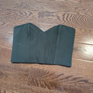 Zara Olive Green Strapless Top